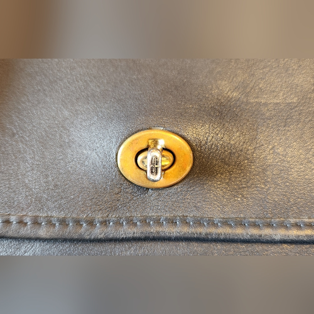 Vintage High Art Leather New York Saddle Bag Blue Grey Crossbody - Picture 3 of 13